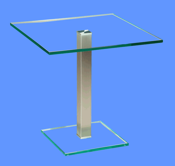 Beistelltisch Glasplatte Edelstahl
